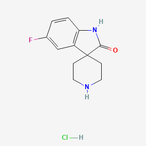 molecular formula C12H14ClFN2O B2762352 5-Fluorospiro[indoline-3,4'-piperidin]-2-one hydrochloride CAS No. 1707361-59-8