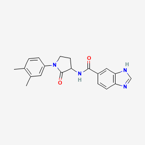 molecular formula C20H20N4O2 B2762353 N-[1-(3,4-dimethylphenyl)-2-oxopyrrolidin-3-yl]-1H-1,3-benzodiazole-5-carboxamide CAS No. 2307964-89-0