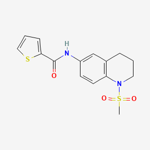 molecular formula C15H16N2O3S2 B2762365 N-(1-methanesulfonyl-1,2,3,4-tetrahydroquinolin-6-yl)thiophene-2-carboxamide CAS No. 899945-67-6