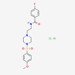 4-fluoro-N-(2-(4-((4-methoxyphenyl)sulfonyl)piperazin-1-yl)ethyl)benzamide hydrochloride