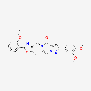 2-(3,4-dimethoxyphenyl)-5-((2-(2-ethoxyphenyl)-5-methyloxazol-4-yl)methyl)pyrazolo[1,5-a]pyrazin-4(5H)-one