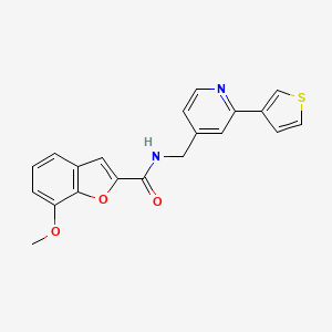 7-methoxy-N-((2-(thiophen-3-yl)pyridin-4-yl)methyl)benzofuran-2-carboxamide