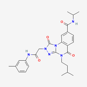 4-isopentyl-N-isopropyl-1,5-dioxo-2-(2-oxo-2-(m-tolylamino)ethyl)-1,2,4,5-tetrahydro-[1,2,4]triazolo[4,3-a]quinazoline-8-carboxamide