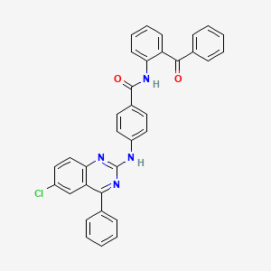 molecular formula C34H23ClN4O2 B2762400 N-(2-benzoylphenyl)-4-[(6-chloro-4-phenylquinazolin-2-yl)amino]benzamide CAS No. 361471-76-3