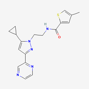 N-(2-(5-cyclopropyl-3-(pyrazin-2-yl)-1H-pyrazol-1-yl)ethyl)-4-methylthiophene-2-carboxamide