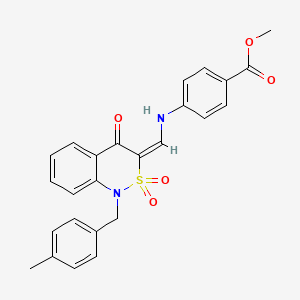 methyl 4-({(E)-[1-(4-methylbenzyl)-2,2-dioxido-4-oxo-1,4-dihydro-3H-2,1-benzothiazin-3-ylidene]methyl}amino)benzoate