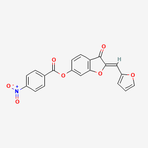 (Z)-2-(furan-2-ylmethylene)-3-oxo-2,3-dihydrobenzofuran-6-yl 4-nitrobenzoate