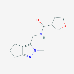 molecular formula C13H19N3O2 B2762428 N-((2-methyl-2,4,5,6-tetrahydrocyclopenta[c]pyrazol-3-yl)methyl)tetrahydrofuran-3-carboxamide CAS No. 2034453-87-5