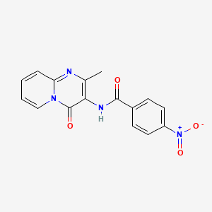 molecular formula C16H12N4O4 B2762429 N-{2-methyl-4-oxo-4H-pyrido[1,2-a]pyrimidin-3-yl}-4-nitrobenzamide CAS No. 897616-50-1