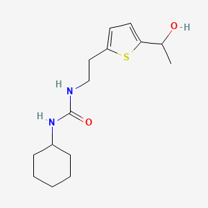 1-Cyclohexyl-3-(2-(5-(1-hydroxyethyl)thiophen-2-yl)ethyl)urea