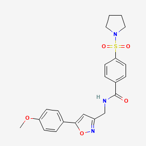 N-((5-(4-methoxyphenyl)isoxazol-3-yl)methyl)-4-(pyrrolidin-1-ylsulfonyl)benzamide