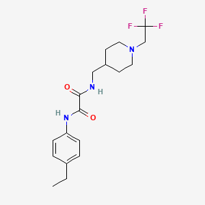 molecular formula C18H24F3N3O2 B2762451 N'-(4-ethylphenyl)-N-{[1-(2,2,2-trifluoroethyl)piperidin-4-yl]methyl}ethanediamide CAS No. 2319640-15-6