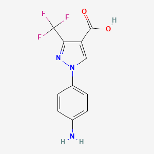 1-(4-Aminophenyl)-3-(trifluoromethyl)pyrazole-4-carboxylic acid