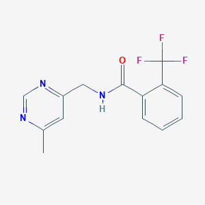 molecular formula C14H12F3N3O B2762459 N-[(6-methylpyrimidin-4-yl)methyl]-2-(trifluoromethyl)benzamide CAS No. 2176069-32-0