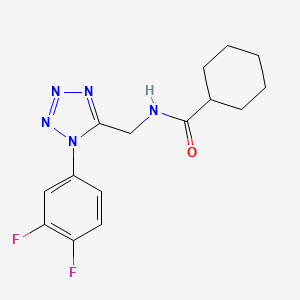 molecular formula C15H17F2N5O B2762461 N-((1-(3,4-difluorophenyl)-1H-tetrazol-5-yl)methyl)cyclohexanecarboxamide CAS No. 941874-79-9