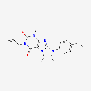 molecular formula C21H23N5O2 B2762466 3-allyl-8-(4-ethylphenyl)-1,6,7-trimethyl-1H-imidazo[2,1-f]purine-2,4(3H,8H)-dione CAS No. 887456-86-2