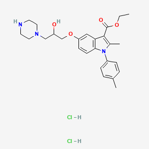 ethyl 5-(2-hydroxy-3-(piperazin-1-yl)propoxy)-2-methyl-1-(p-tolyl)-1H-indole-3-carboxylate dihydrochloride