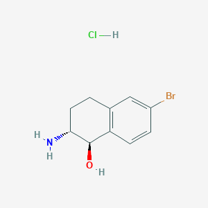molecular formula C10H13BrClNO B2762561 trans-2-Amino-6-bromo-1,2,3,4-tetrahydronaphthalen-1-ol hydrochloride CAS No. 90401-57-3