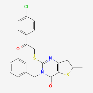 3-Benzyl-2-[2-(4-chlorophenyl)-2-oxoethyl]sulfanyl-6-methyl-6,7-dihydrothieno[3,2-d]pyrimidin-4-one