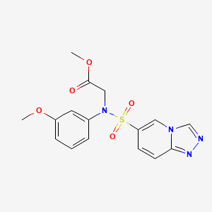 molecular formula C16H16N4O5S B2762588 METHYL 2-[N-(3-METHOXYPHENYL)[1,2,4]TRIAZOLO[4,3-A]PYRIDINE-6-SULFONAMIDO]ACETATE CAS No. 1251627-95-8