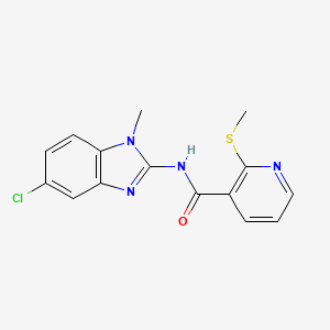 N-(5-chloro-1-methyl-1H-1,3-benzodiazol-2-yl)-2-(methylsulfanyl)pyridine-3-carboxamide