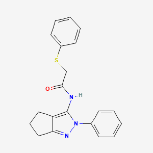 molecular formula C20H19N3OS B2762609 N-(2-phenyl-2,4,5,6-tetrahydrocyclopenta[c]pyrazol-3-yl)-2-(phenylthio)acetamide CAS No. 1171607-10-5