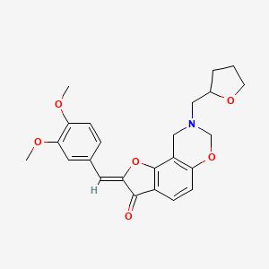 (Z)-2-(3,4-dimethoxybenzylidene)-8-((tetrahydrofuran-2-yl)methyl)-8,9-dihydro-2H-benzofuro[7,6-e][1,3]oxazin-3(7H)-one