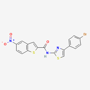 N-[4-(4-bromophenyl)-1,3-thiazol-2-yl]-5-nitro-1-benzothiophene-2-carboxamide