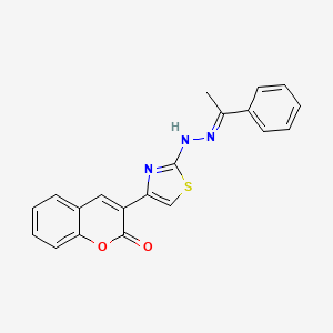 3-{2-[N'-(1-Phenyl-ethylidene)-hydrazino]-thiazol-4-yl}-chromen-2-one