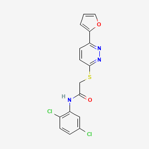 molecular formula C16H11Cl2N3O2S B2762649 N-(2,5-dichlorophenyl)-2-{[6-(furan-2-yl)pyridazin-3-yl]sulfanyl}acetamide CAS No. 922891-76-7
