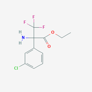 molecular formula C11H11ClF3NO2 B2762656 Ethyl 2-amino-2-(3-chlorophenyl)-3,3,3-trifluoropropanoate CAS No. 2119441-52-8