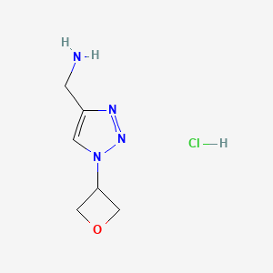 molecular formula C6H11ClN4O B2762663 (1-(Oxetan-3-yl)-1H-1,2,3-triazol-4-yl)methanamine hydrochloride CAS No. 2225146-87-0