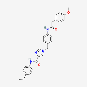 molecular formula C28H28N4O3 B2762667 N-(4-ethylphenyl)-1-(4-(2-(4-methoxyphenyl)acetamido)benzyl)-1H-imidazole-4-carboxamide CAS No. 1251607-95-0