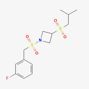 B2762676 1-((3-Fluorobenzyl)sulfonyl)-3-(isobutylsulfonyl)azetidine CAS No. 1797870-51-9