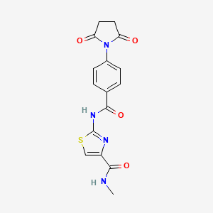 molecular formula C16H14N4O4S B2762684 2-(4-(2,5-dioxopyrrolidin-1-yl)benzamido)-N-methylthiazole-4-carboxamide CAS No. 954624-40-9