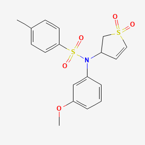 molecular formula C18H19NO5S2 B2762692 N-(1,1-dioxo-2,3-dihydro-1lambda6-thiophen-3-yl)-N-(3-methoxyphenyl)-4-methylbenzene-1-sulfonamide CAS No. 327067-35-6