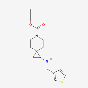 molecular formula C17H26N2O2S B2762714 Tert-butyl 1-[(thiophen-3-ylmethyl)amino]-6-azaspiro[2.5]octane-6-carboxylate CAS No. 1803583-51-8