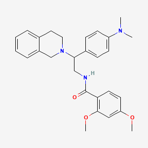 molecular formula C28H33N3O3 B2762724 N-{2-[4-(dimethylamino)phenyl]-2-(1,2,3,4-tetrahydroisoquinolin-2-yl)ethyl}-2,4-dimethoxybenzamide CAS No. 946287-56-5