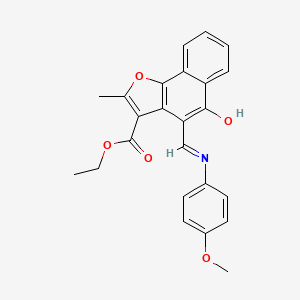 B2762743 (Z)-ethyl 4-(((4-methoxyphenyl)amino)methylene)-2-methyl-5-oxo-4,5-dihydronaphtho[1,2-b]furan-3-carboxylate CAS No. 461673-09-6