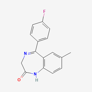 molecular formula C16H13FN2O B2762763 5-(4-fluorophenyl)-7-methyl-2,3-dihydro-1H-1,4-benzodiazepin-2-one CAS No. 865654-73-5