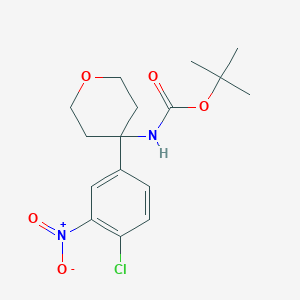 B2762787 Tert-butyl N-[4-(4-chloro-3-nitrophenyl)oxan-4-yl]carbamate CAS No. 2138167-43-6