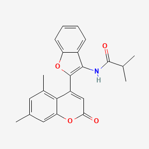 molecular formula C23H21NO4 B2762854 N-[2-(5,7-dimethyl-2-oxo-2H-chromen-4-yl)-1-benzofuran-3-yl]-2-methylpropanamide CAS No. 904501-07-1