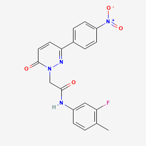 molecular formula C19H15FN4O4 B2762864 N-(3-fluoro-4-methylphenyl)-2-[3-(4-nitrophenyl)-6-oxo-1,6-dihydropyridazin-1-yl]acetamide CAS No. 899753-39-0