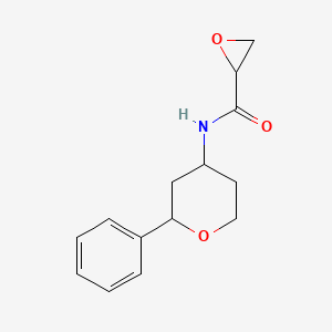 molecular formula C14H17NO3 B2762872 N-(2-Phenyloxan-4-yl)oxirane-2-carboxamide CAS No. 2418649-87-1