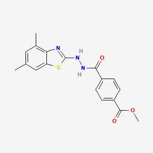 molecular formula C18H17N3O3S B2762915 methyl 4-[N'-(4,6-dimethyl-1,3-benzothiazol-2-yl)hydrazinecarbonyl]benzoate CAS No. 851987-31-0