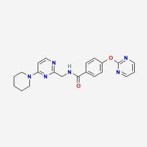 molecular formula C21H22N6O2 B2762943 N-((4-(piperidin-1-yl)pyrimidin-2-yl)methyl)-4-(pyrimidin-2-yloxy)benzamide CAS No. 1798031-37-4