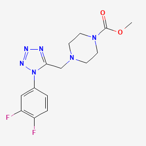 molecular formula C14H16F2N6O2 B2762948 methyl 4-((1-(3,4-difluorophenyl)-1H-tetrazol-5-yl)methyl)piperazine-1-carboxylate CAS No. 1040677-69-7