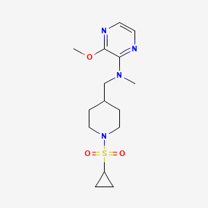 molecular formula C15H24N4O3S B2762949 N-{[1-(cyclopropanesulfonyl)piperidin-4-yl]methyl}-3-methoxy-N-methylpyrazin-2-amine CAS No. 2380185-05-5