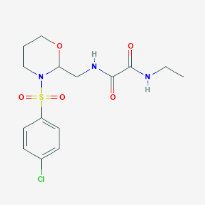 molecular formula C15H20ClN3O5S B2763010 N'-{[3-(4-chlorobenzenesulfonyl)-1,3-oxazinan-2-yl]methyl}-N-ethylethanediamide CAS No. 872722-83-3