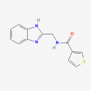molecular formula C13H11N3OS B2763019 N-((1H-benzo[d]imidazol-2-yl)methyl)thiophene-3-carboxamide CAS No. 1060902-45-5